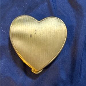 Gold Heart-Shaped Vintage Compact